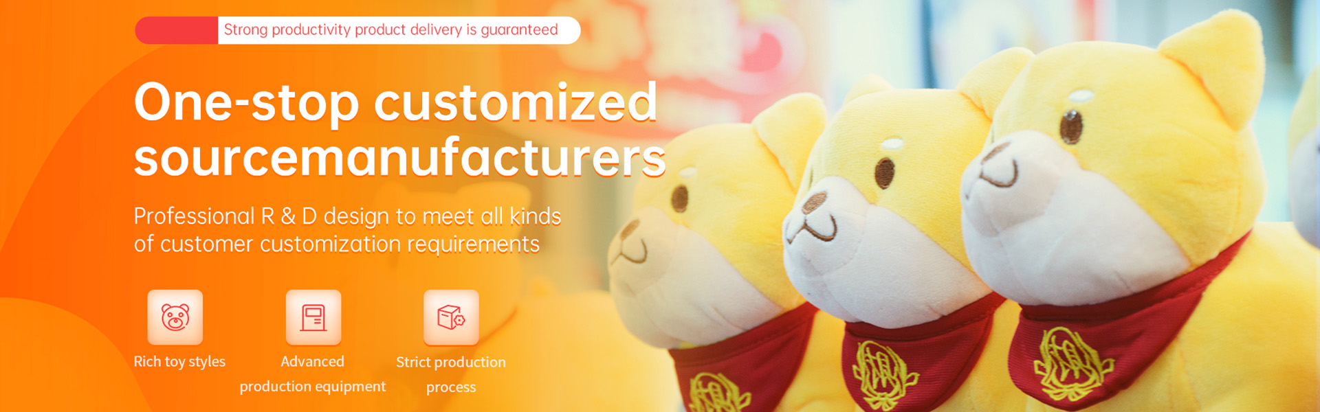 Línea de producción personalizada de peluches en la fábrica de Kexiong Toy en China